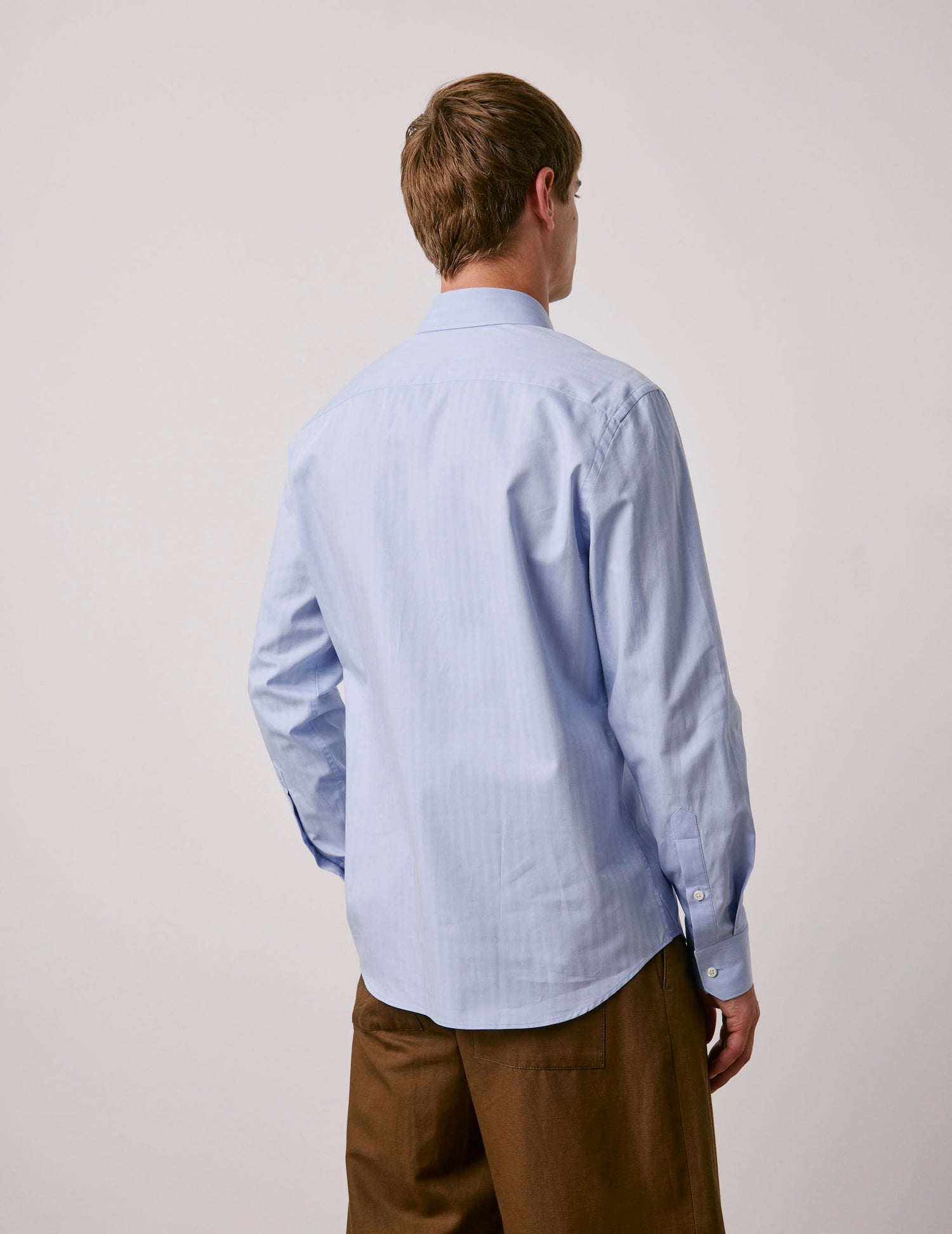 Semi-fitted blue shirt - Chevron - Majestic Collar#3