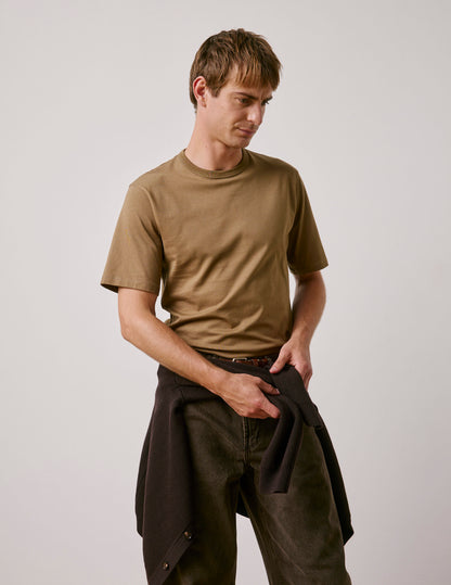 Khaki Supima cotton Marcel T-shirt