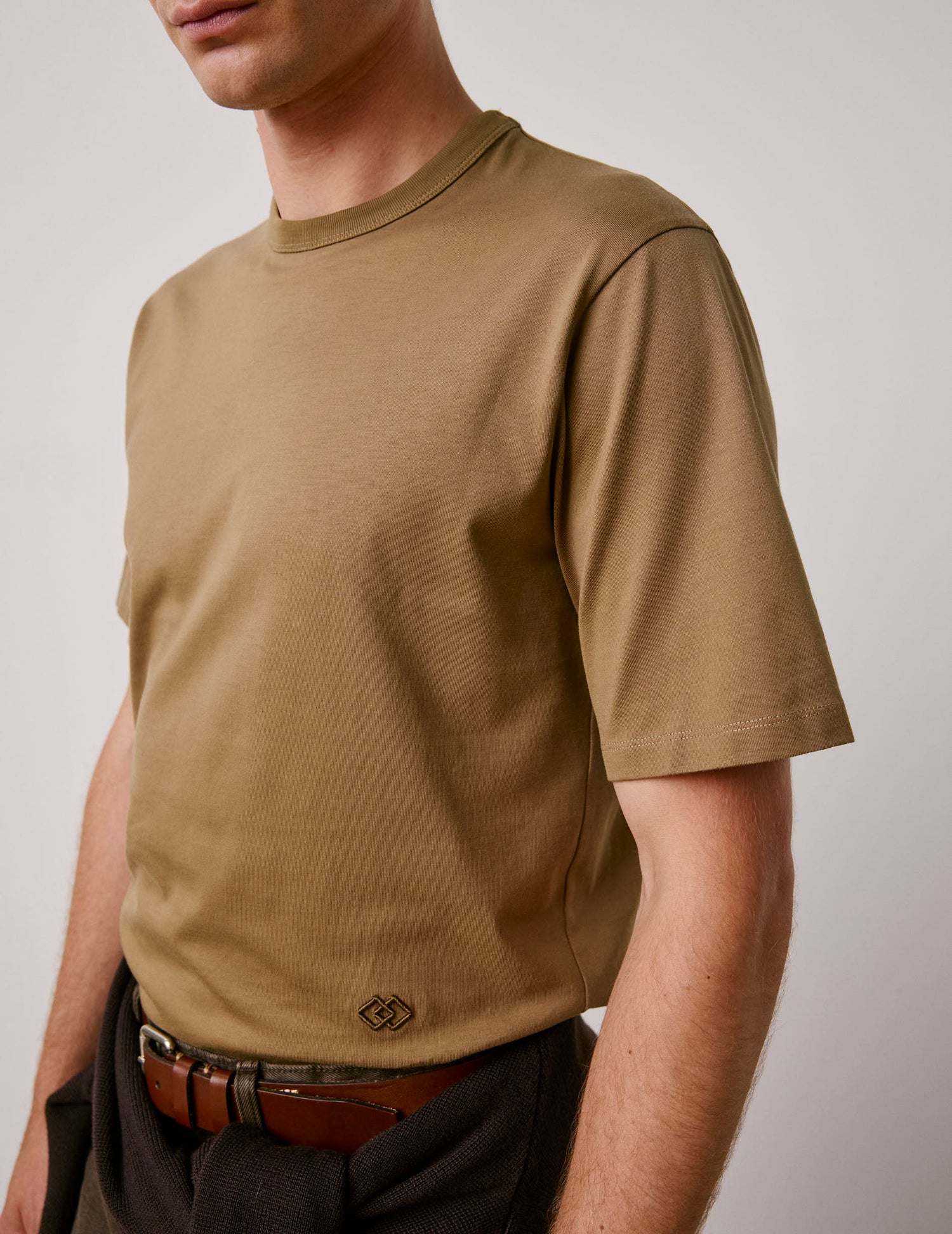 Khaki Supima cotton Marcel T-shirt