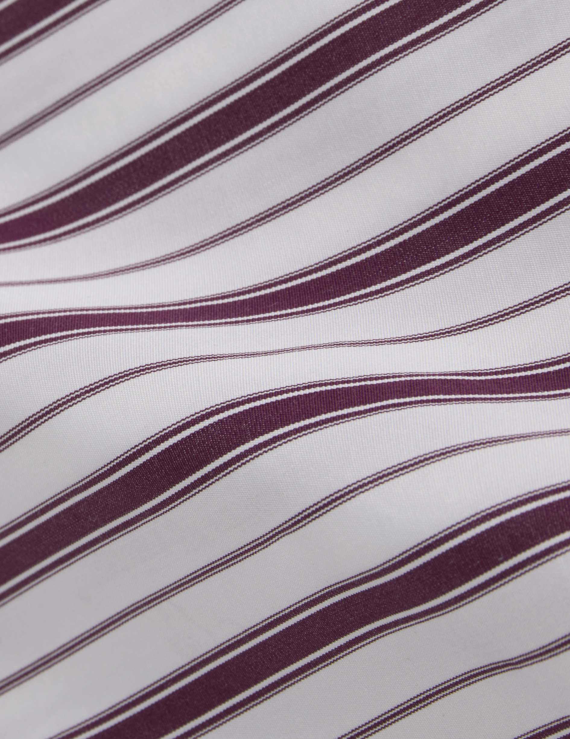 Burgundy striped Margaux shirt - Poplin - Lavallière tie Collar