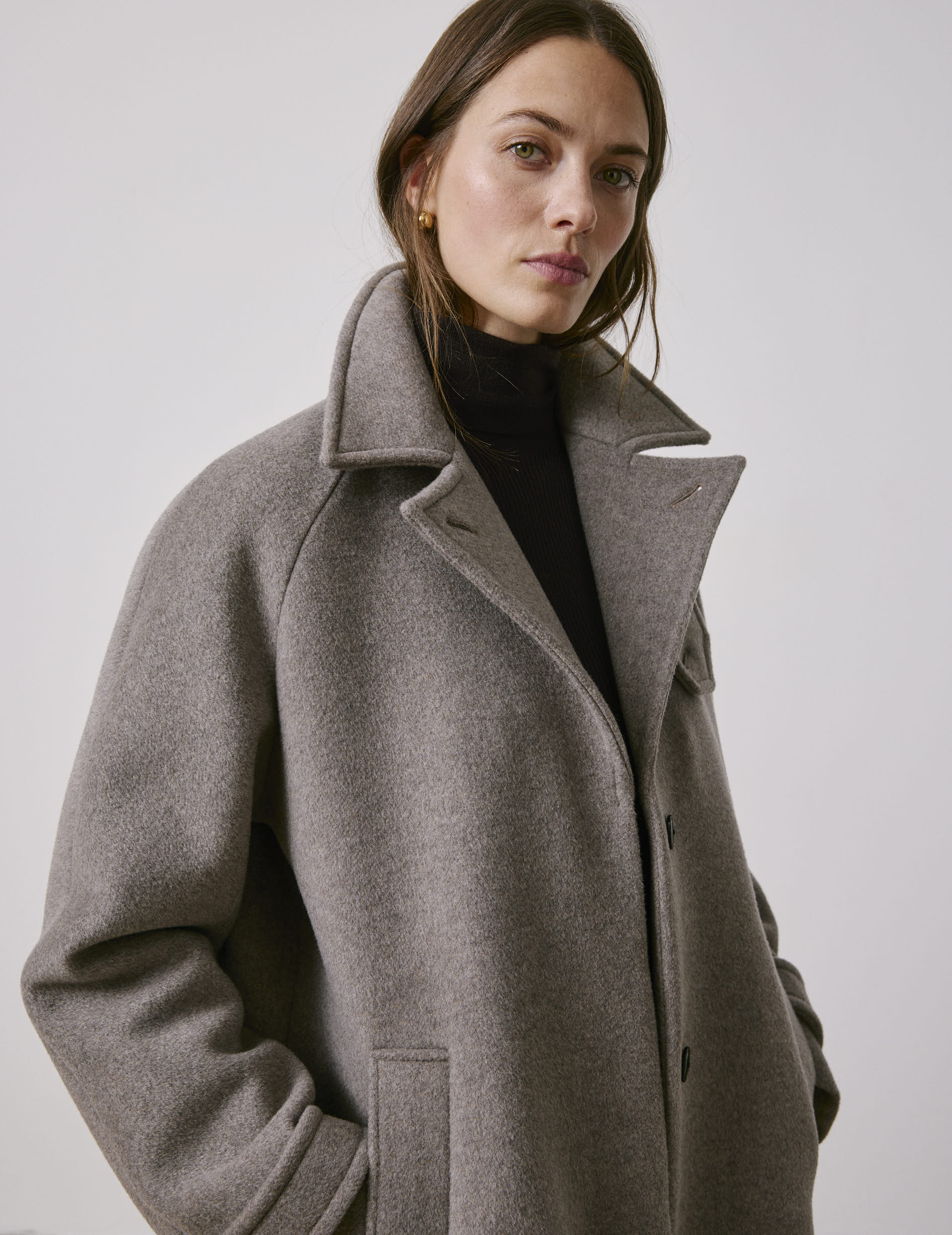 Taupe wool Marielle coat