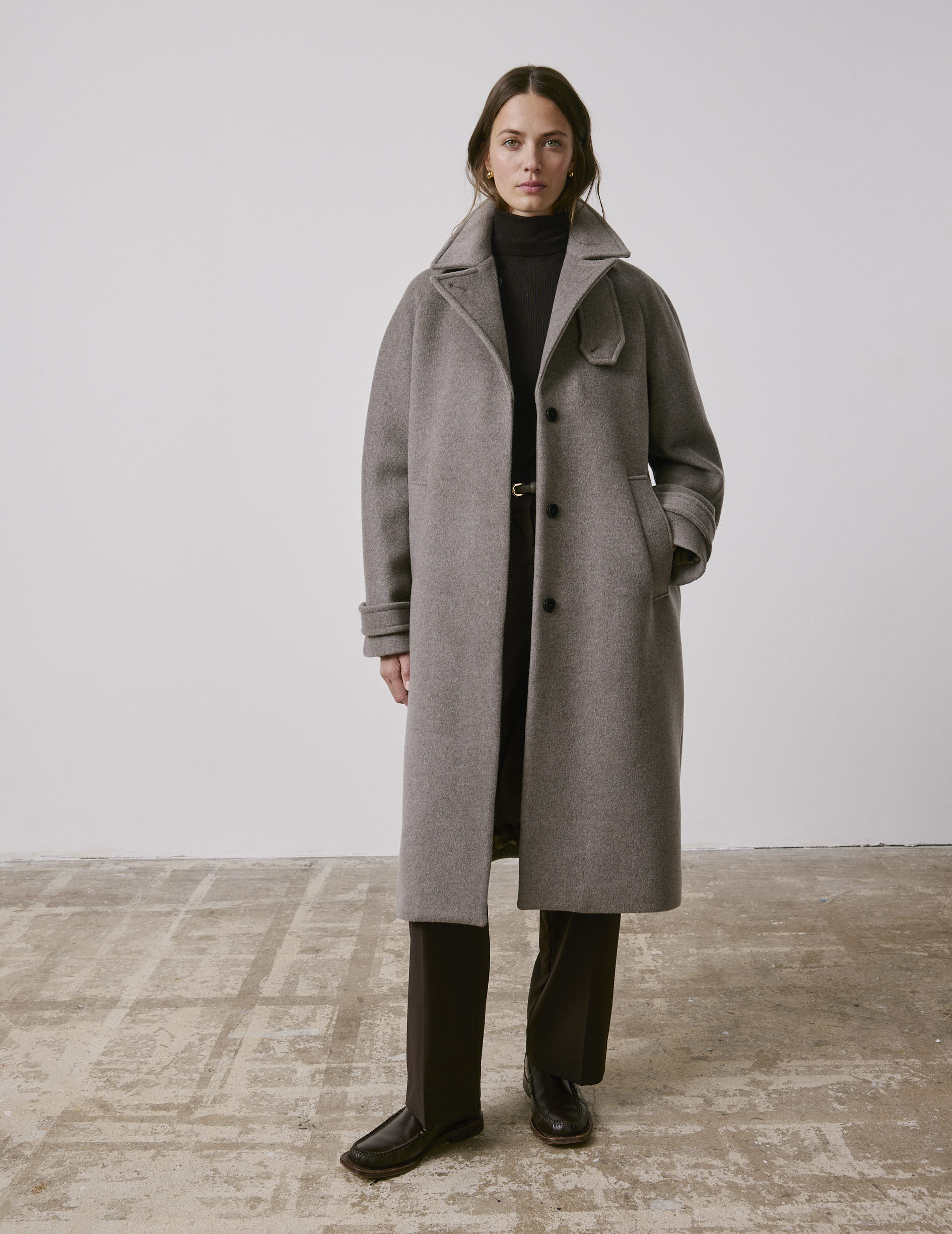 Taupe wool Marielle coat