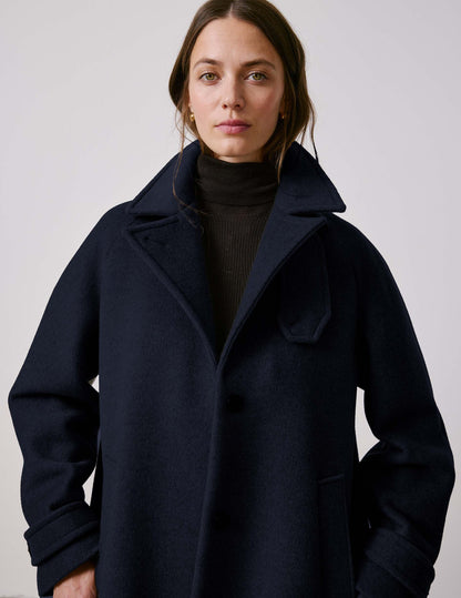 Navy wool Marielle coat