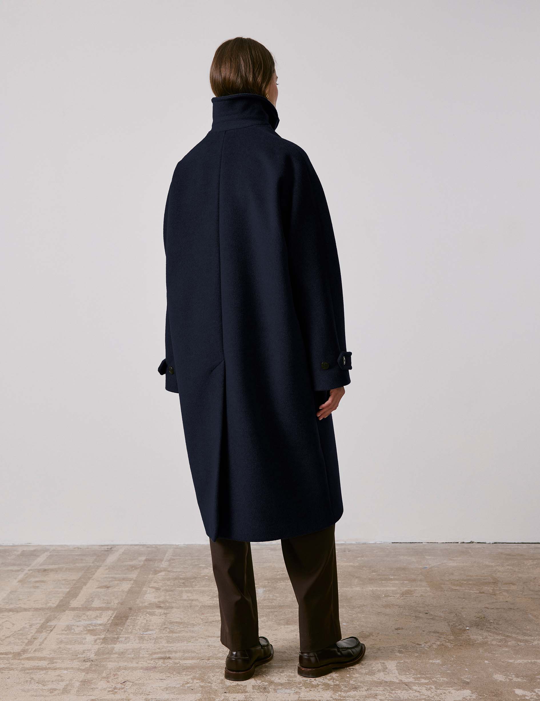 Navy wool Marielle coat