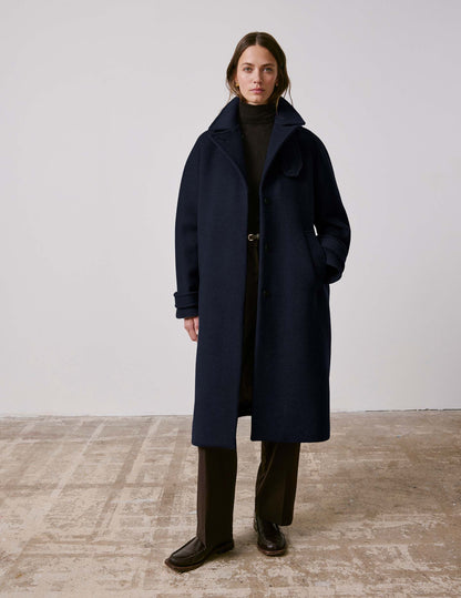 Navy wool Marielle coat
