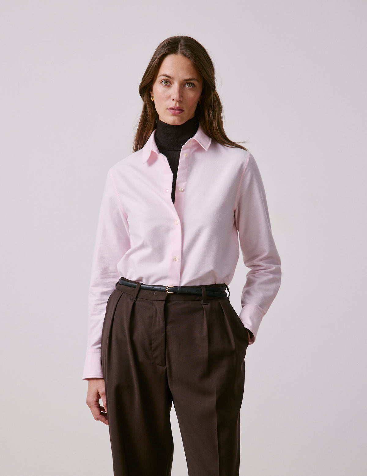 Pink Marion shirt - brushed oxford - Shirt Collar