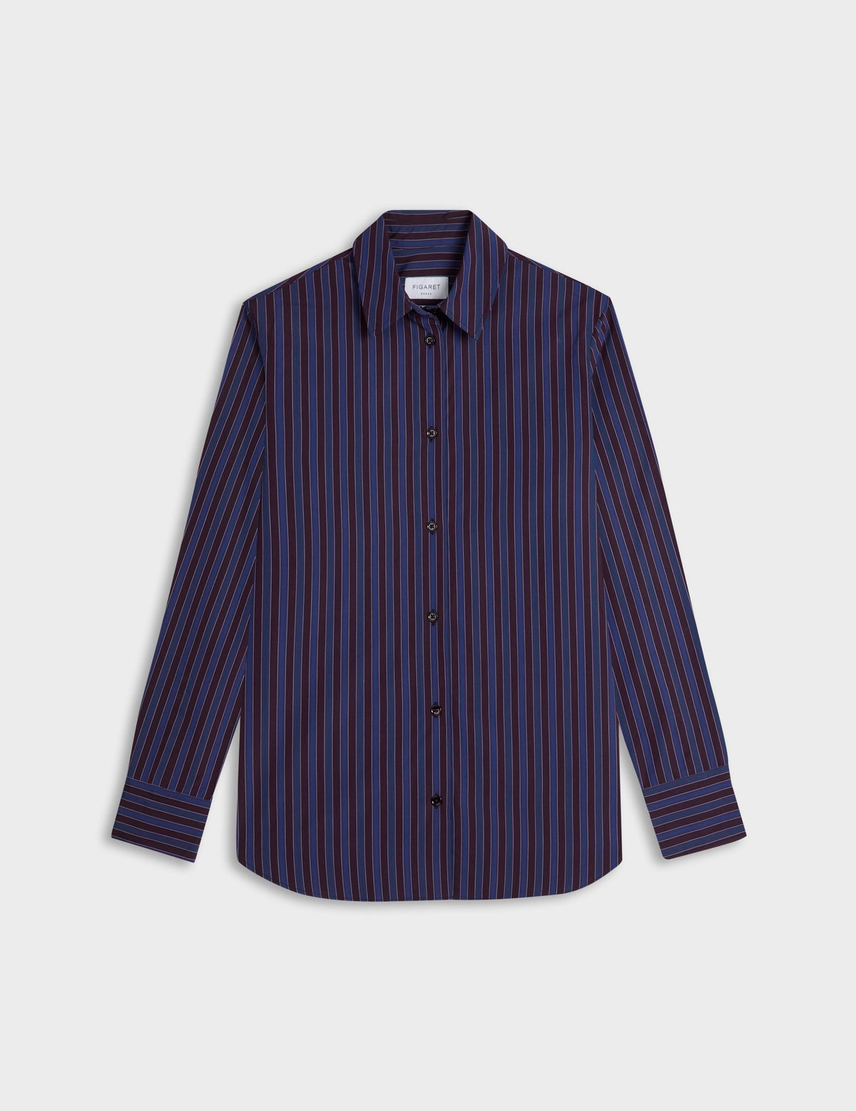 Purple striped Marion shirt - Poplin - Shirt Collar