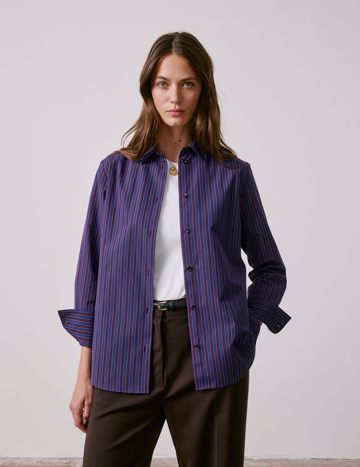 Purple striped Marion shirt