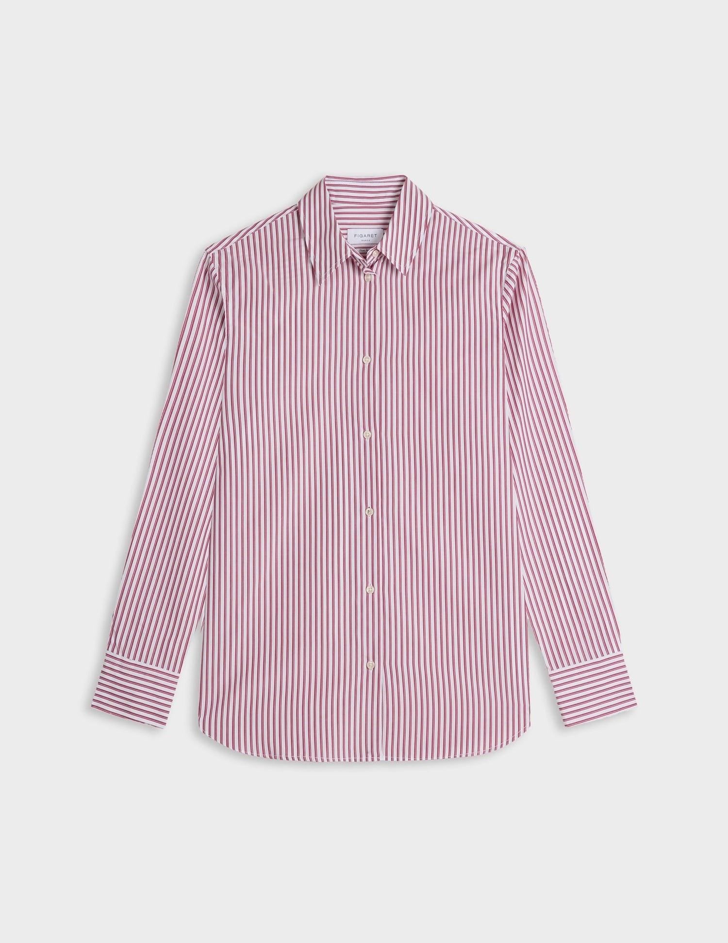 Red striped Marion shirt - Poplin - Shirt Collar#3