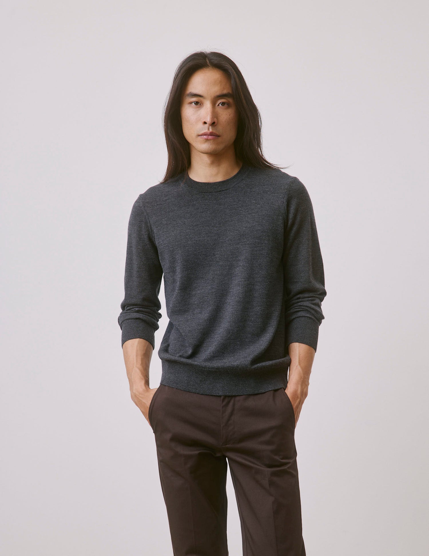 Grey merino wool Massimo sweater