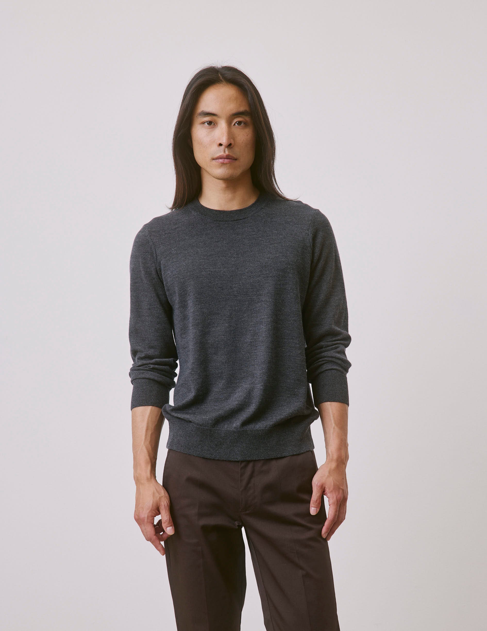 Grey merino wool Massimo sweater