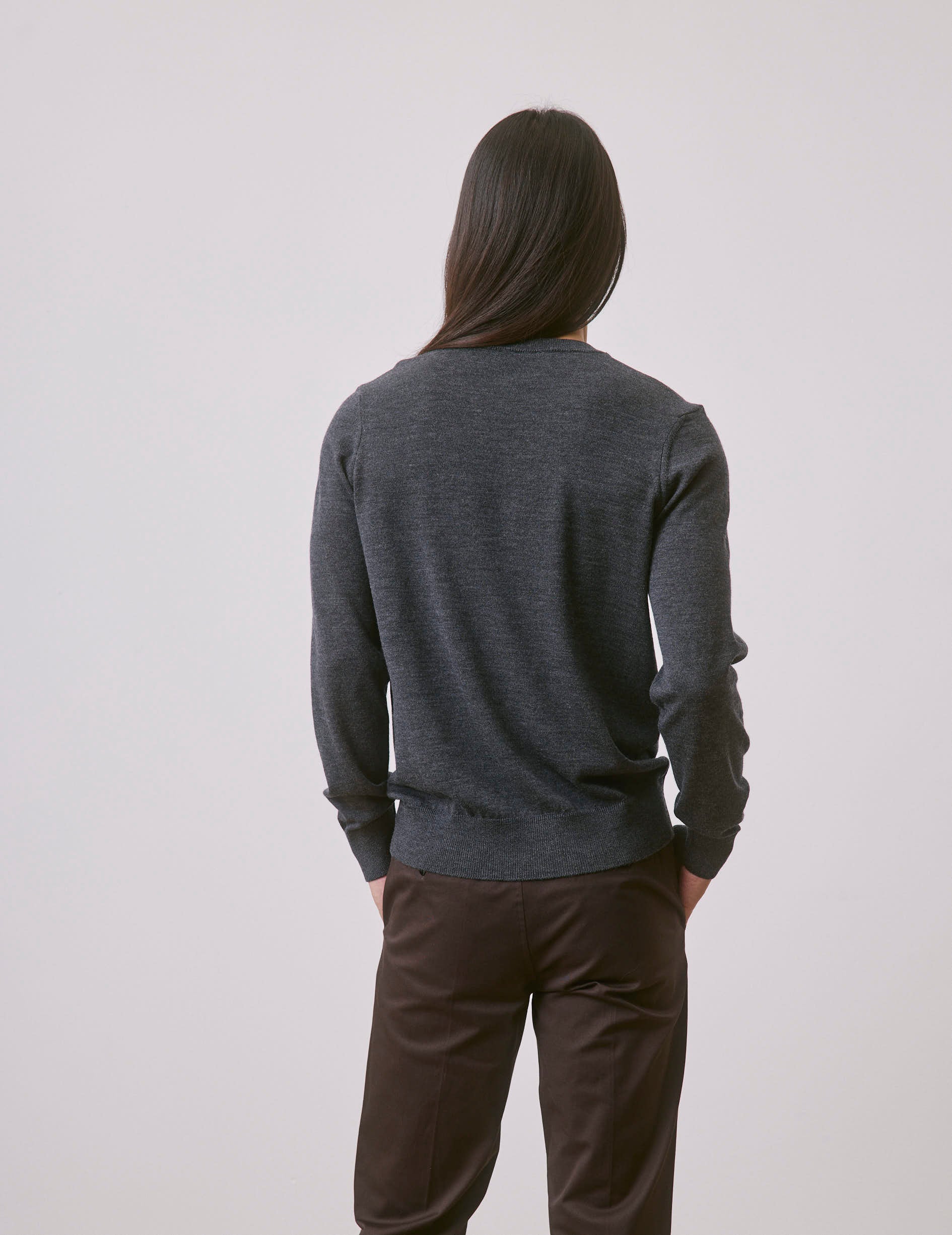 Grey merino wool Massimo sweater