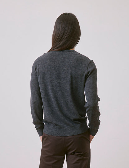 Grey merino wool Massimo sweater