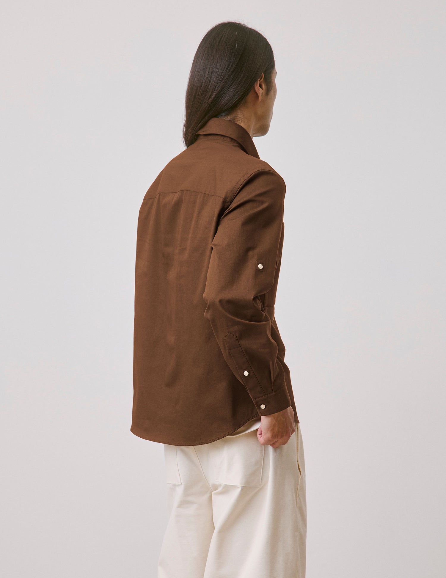 Brown Mathéo shirt - Ottoman - Prodigious buttoned Collar#2
