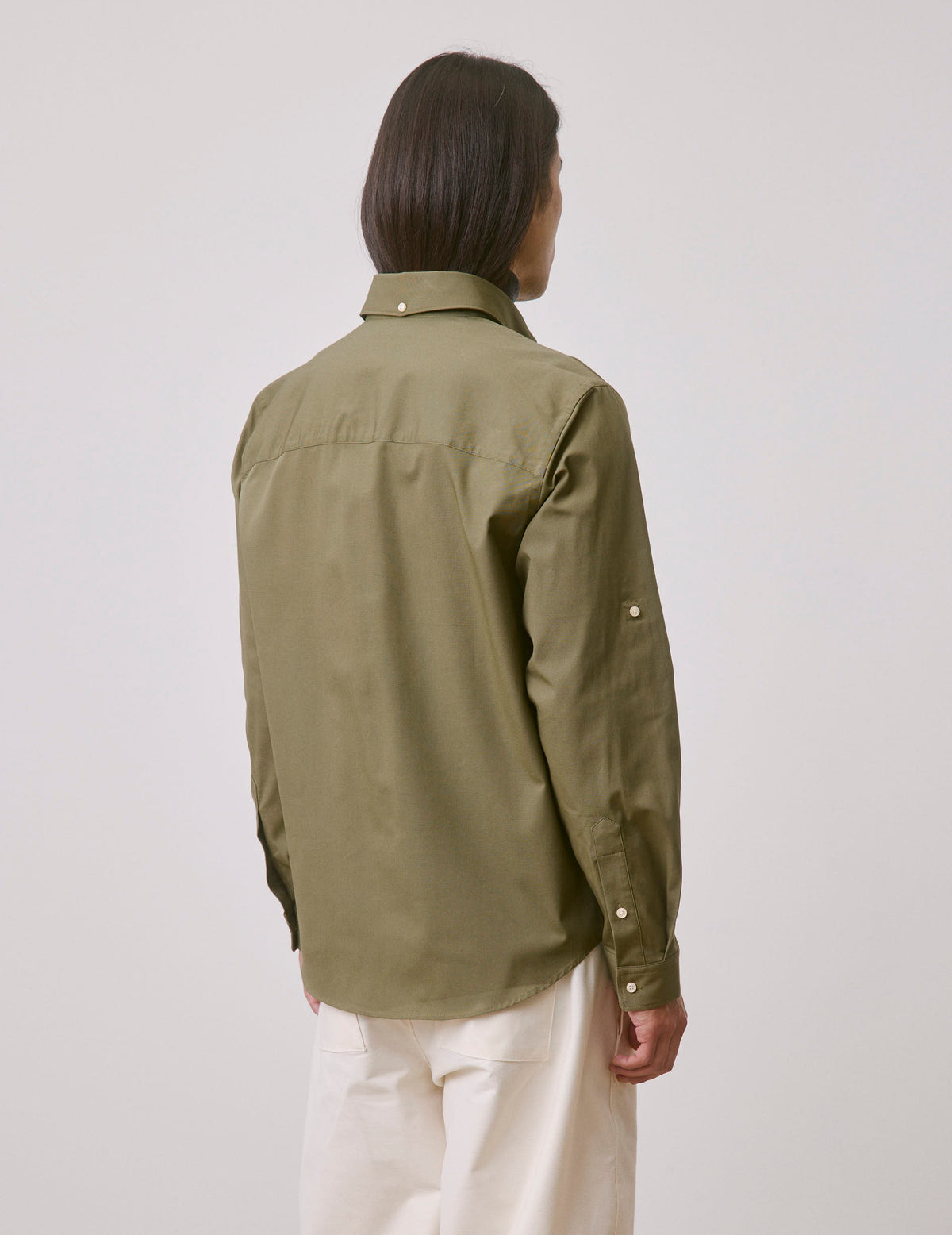 Khaki Mathéo shirt - Ottoman - Prodigious buttoned Collar