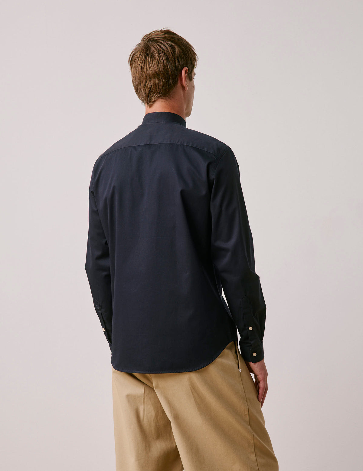 Navy blue Mathias shirt - Twill - Officer Collar