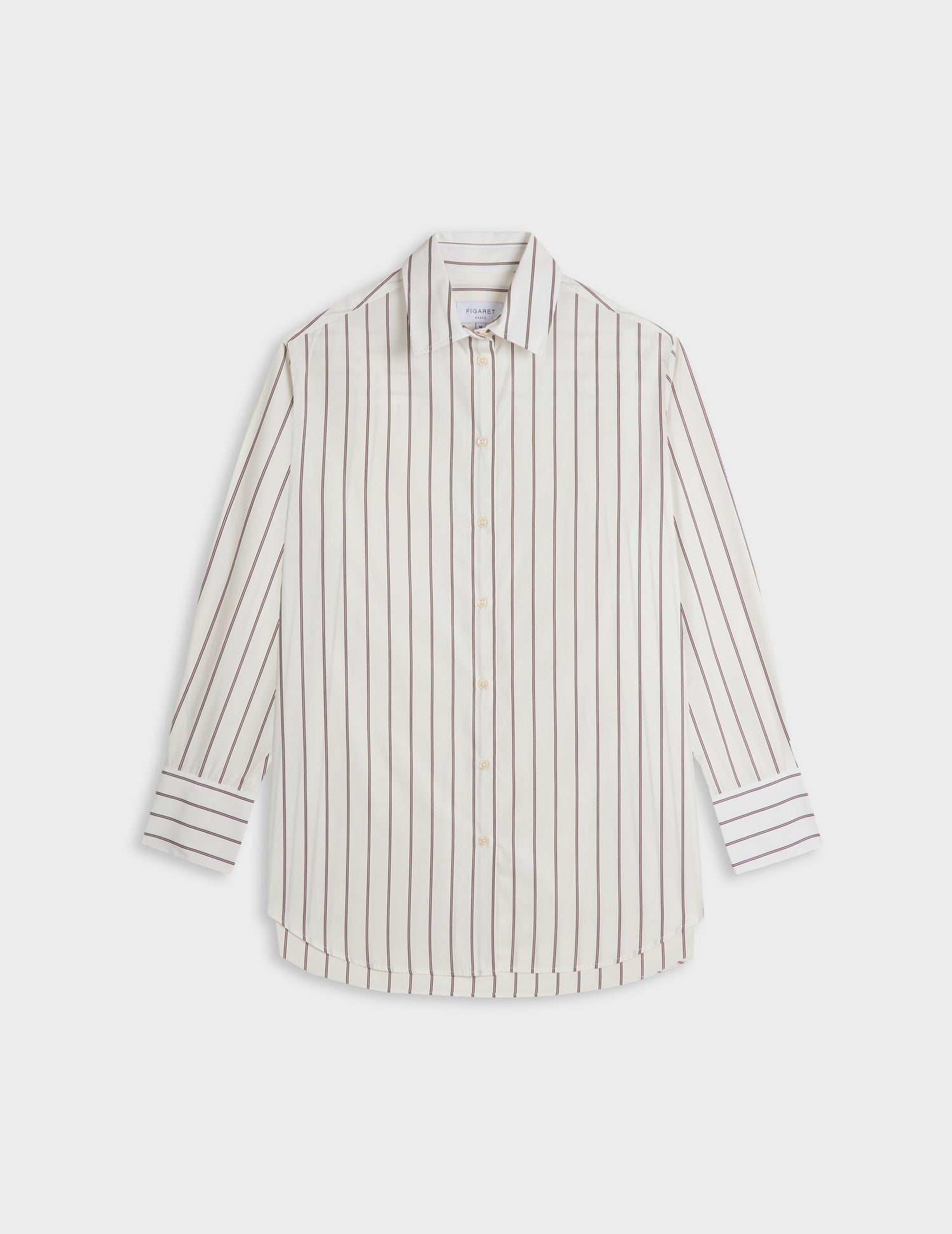 Brown striped Mathilde shirt - Poplin - Shirt Collar#4