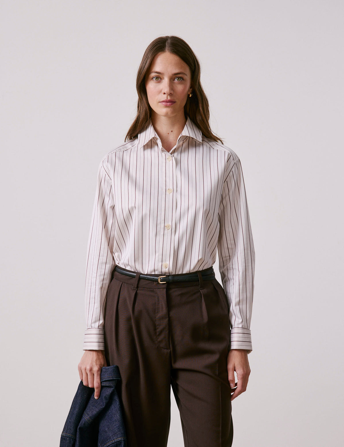 Burgundy striped Hannah shirt