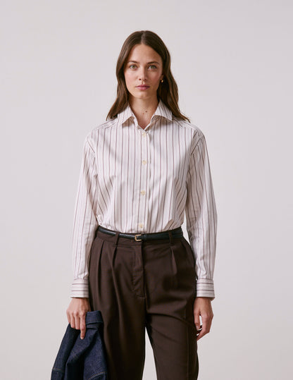 Burgundy striped Hannah shirt
