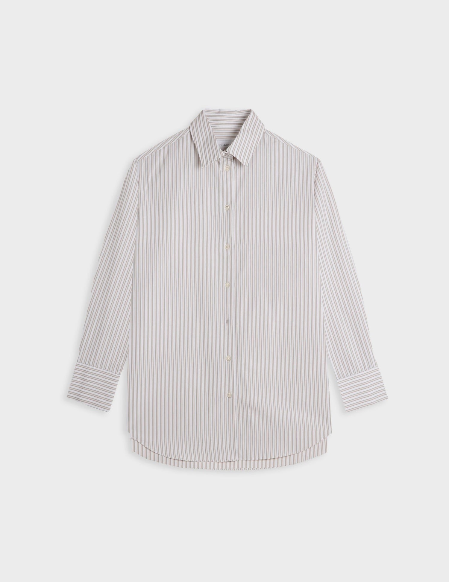 Beige striped Mathilde shirt - Poplin - Shirt Collar#5