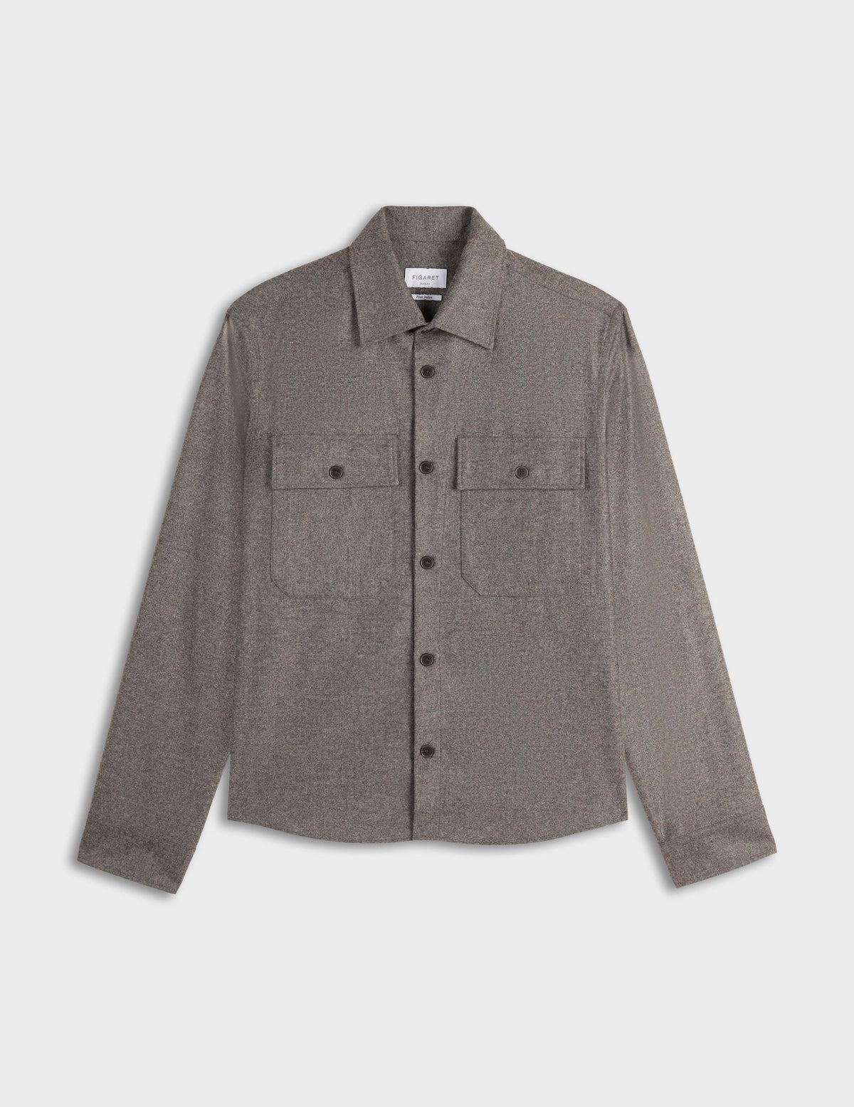 Taupe flannel Maxime overshirt