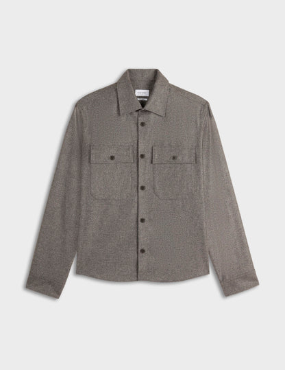 Taupe flannel Maxime overshirt