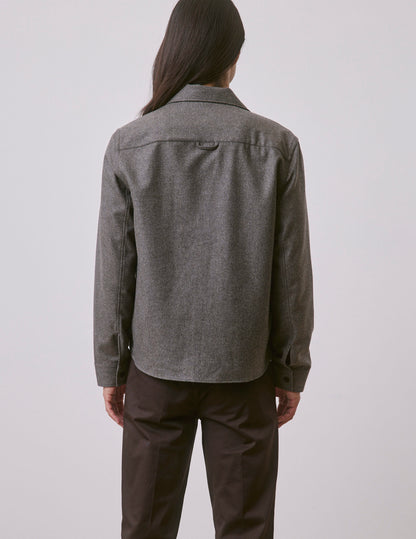 Taupe flannel Maxime overshirt