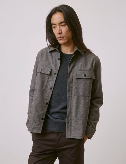 Taupe flannel Maxime overshirt