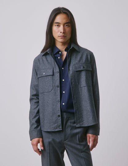 Grey flannel Maxime overshirt