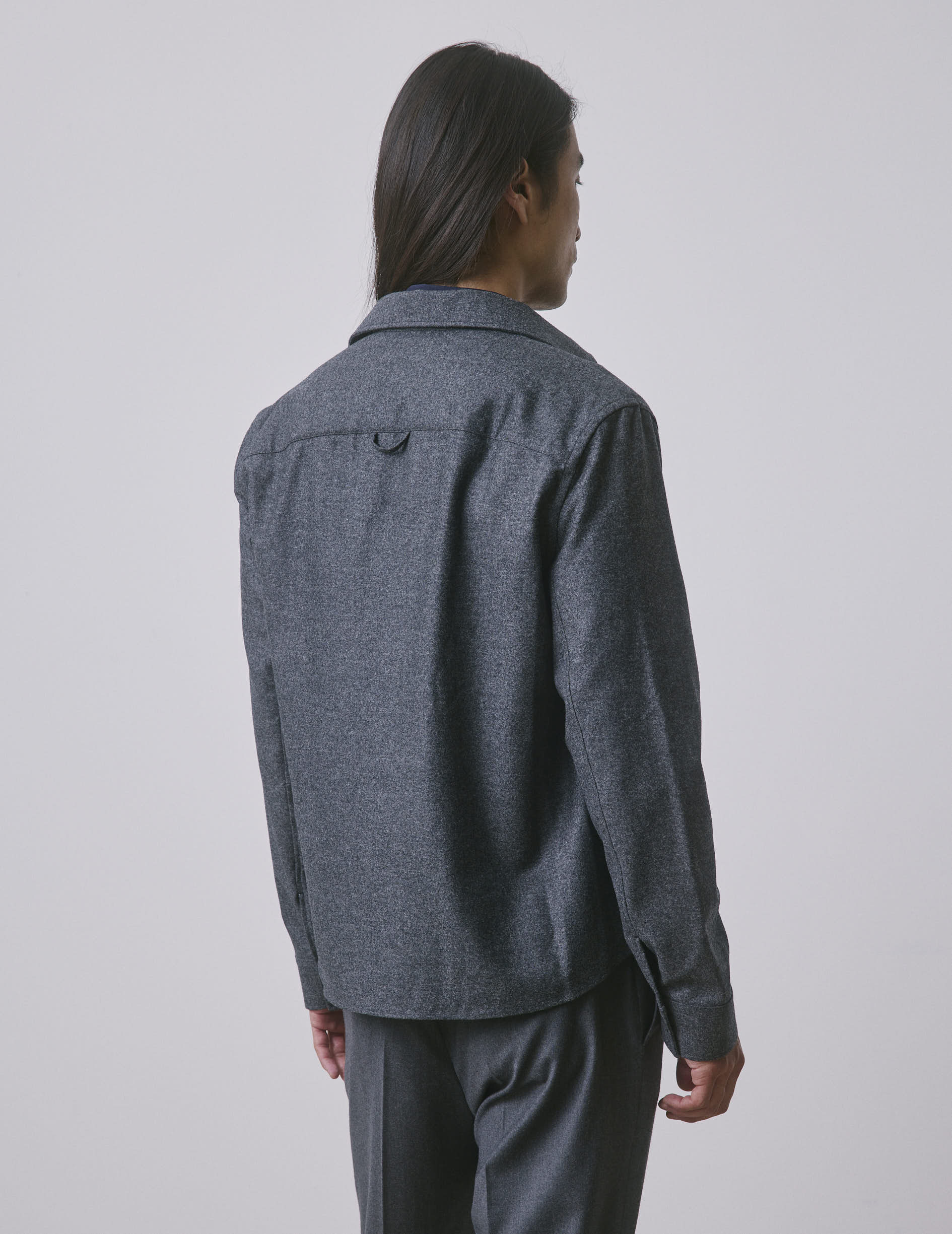 Grey flannel Maxime overshirt