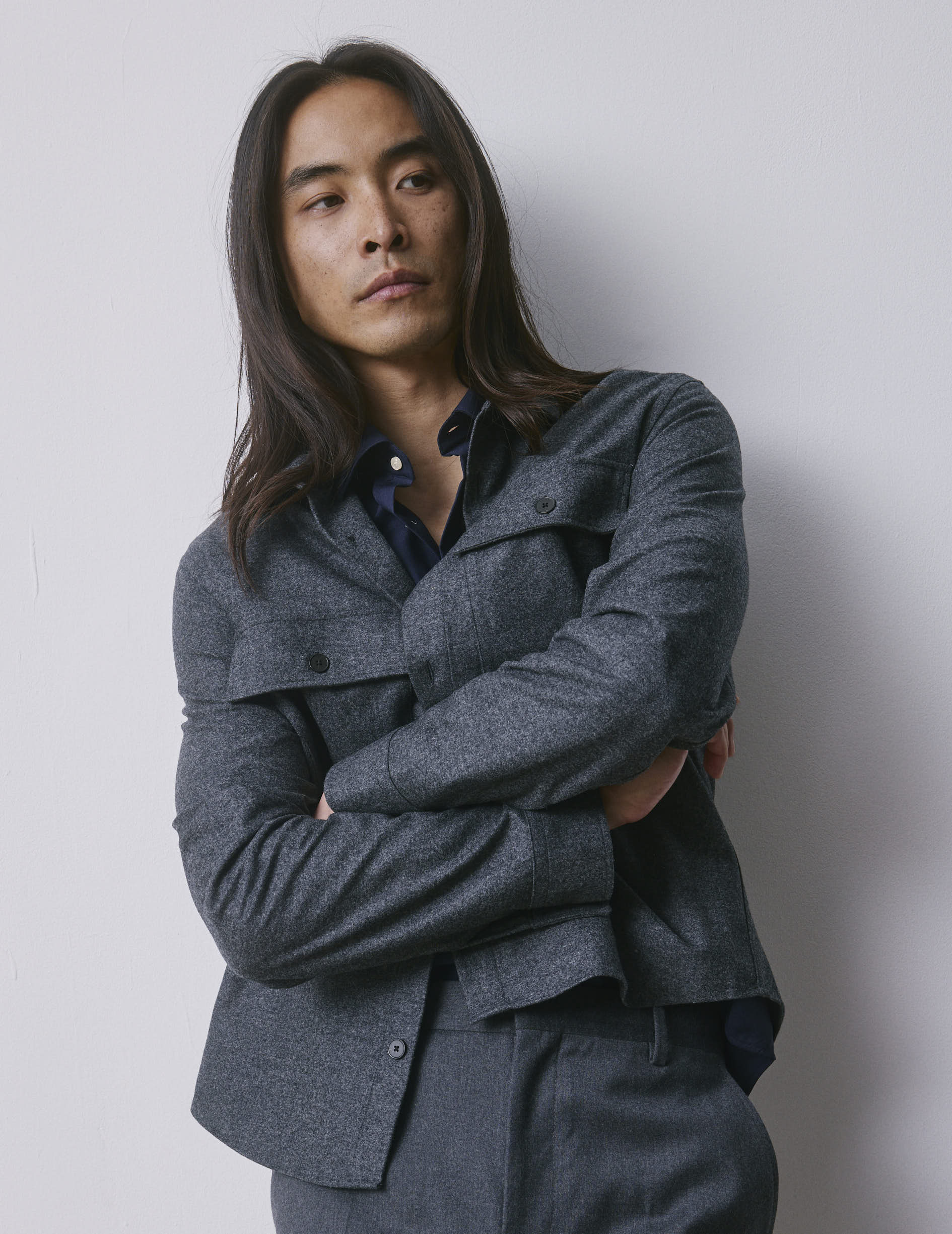 Grey flannel Maxime overshirt