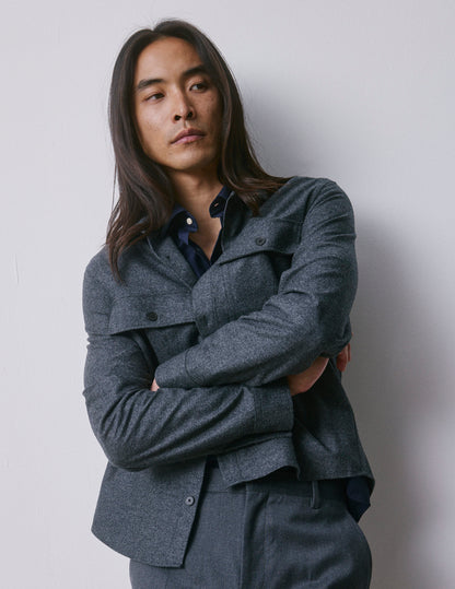 Grey flannel Maxime overshirt