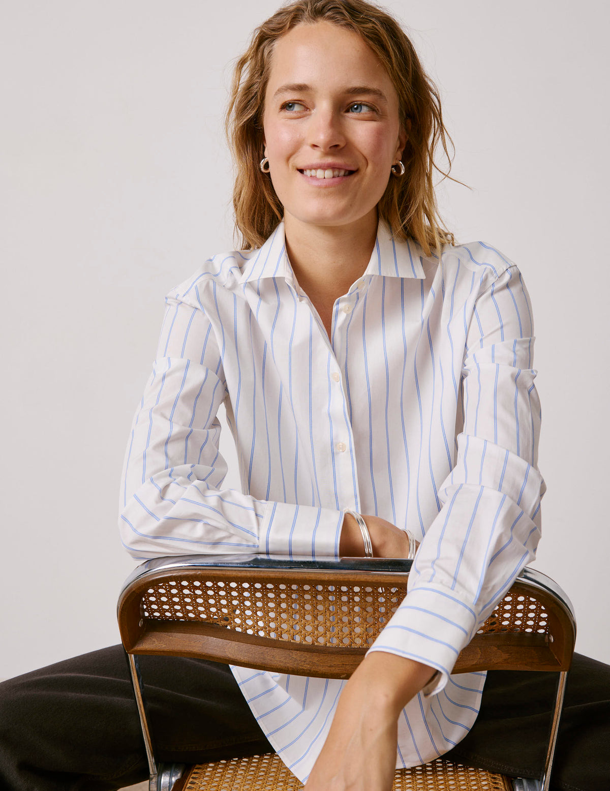 Light blue striped Mélinda shirt