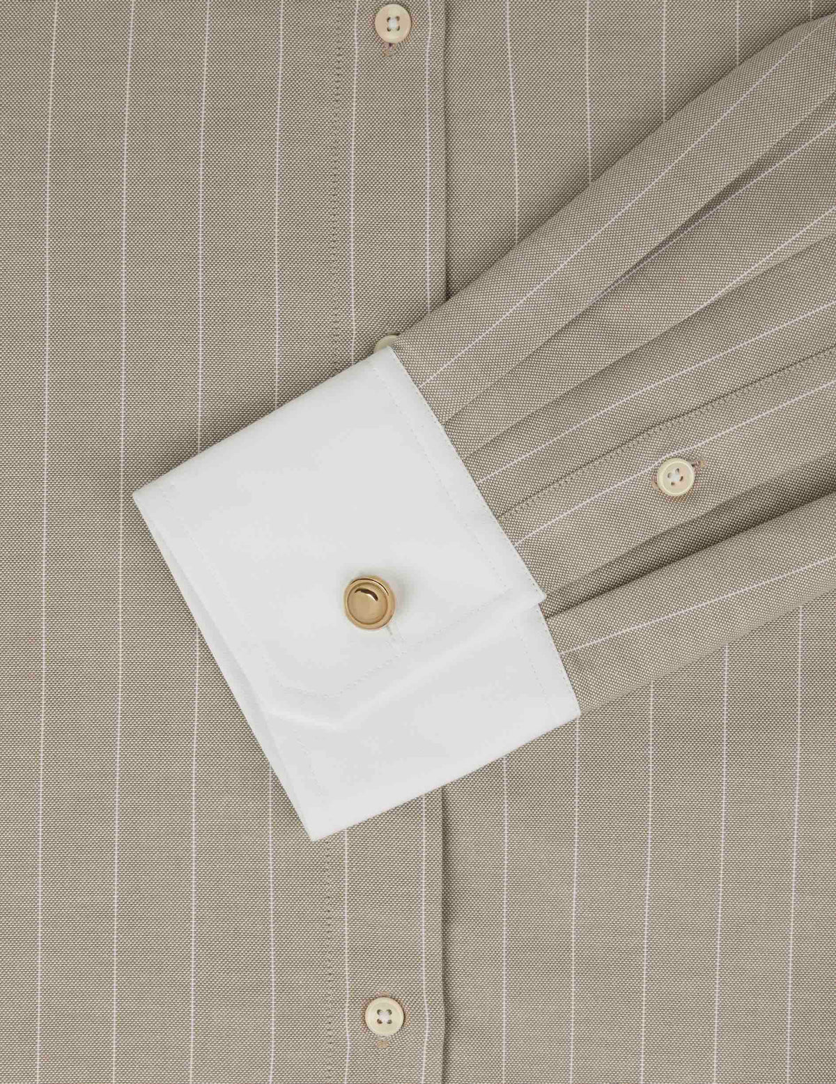 Beige striped Meryl shirt - Oxford - Shirt Collar