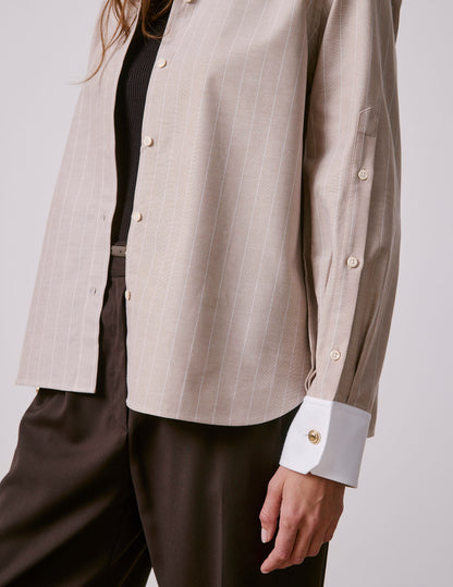 Beige striped Meryl shirt