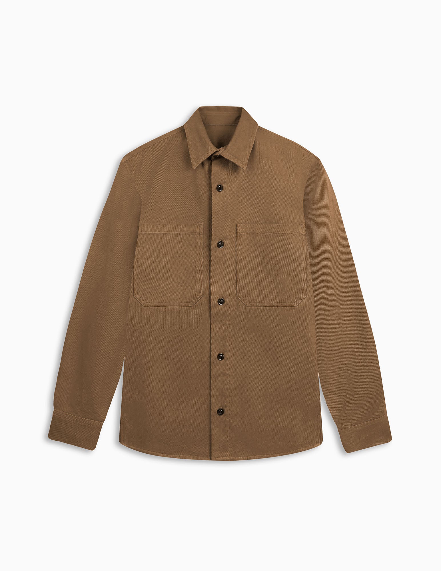 Camel Milan overshirt - Twill - Shirt Collar