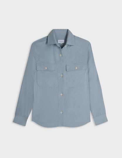 Blue flannel Milena overshirt