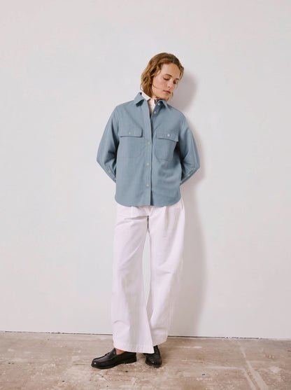 Blue flannel Milena overshirt