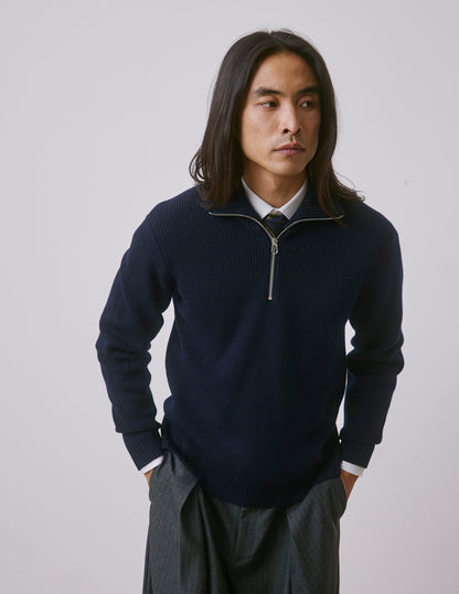 Navy merino wool Massimo sweater