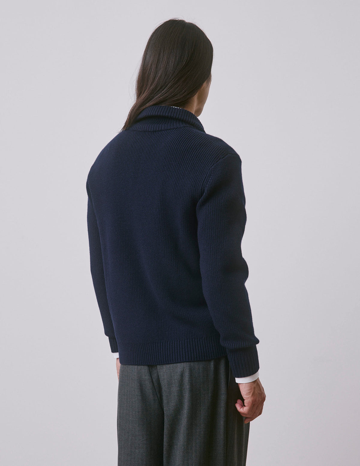 Navy merino wool Massimo sweater