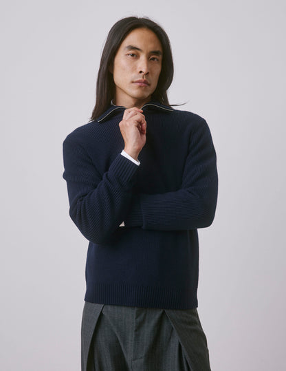Navy merino wool Massimo sweater