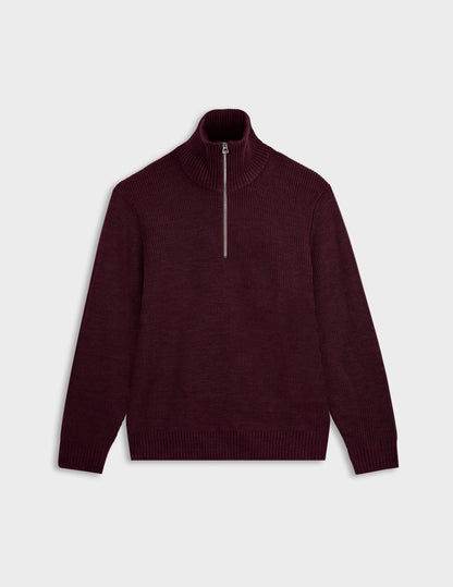 Burgundy merino wool Milo sweater