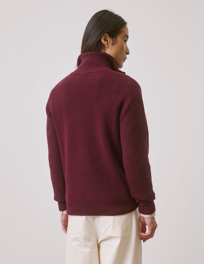 Burgundy merino wool Milo sweater