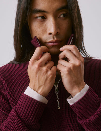 Burgundy merino wool Milo sweater