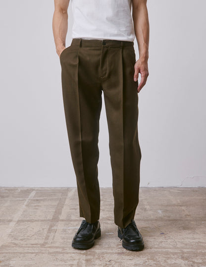 Khaki virgin wool Nataneo pants