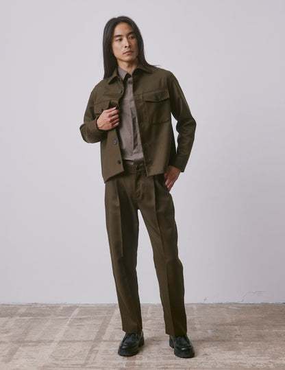 Khaki virgin wool Nataneo pants
