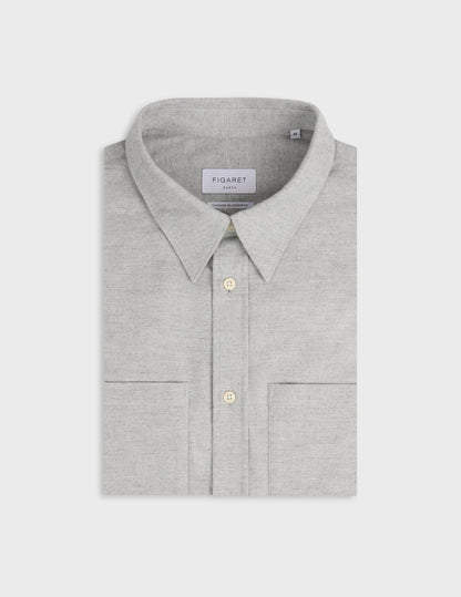 Light grey flannel and cashmere Néandro shirt