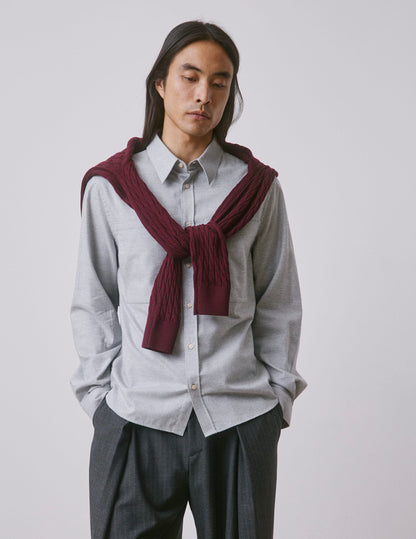 Light grey flannel and cashmere Néandro shirt