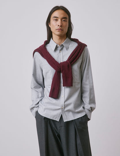 Light grey flannel and cashmere Néandro shirt