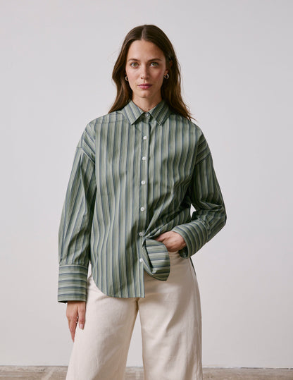 Khaki striped Noliana shirt